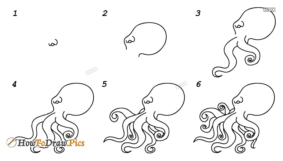 Idée de poulpe 8 dessin