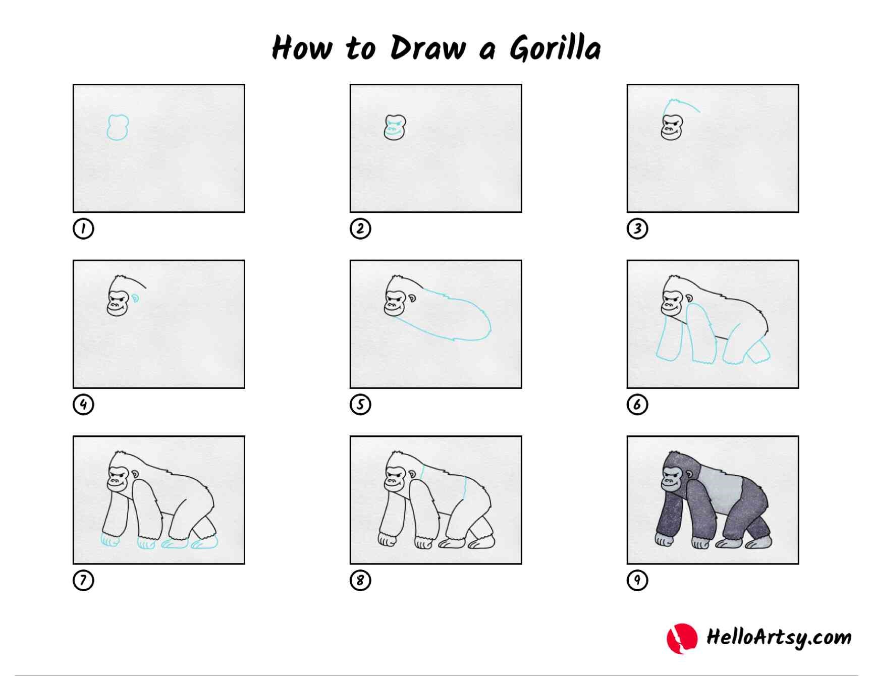 Idées de gorilles 8 dessin