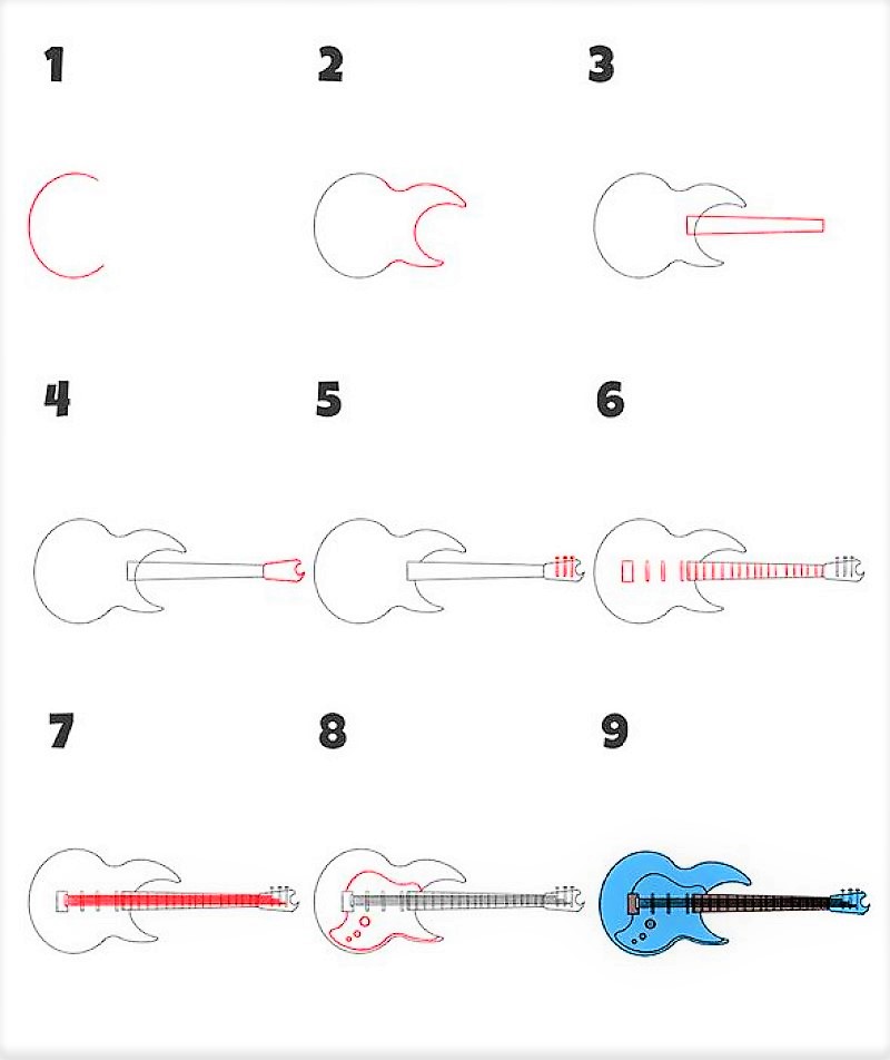 Comment dessiner Idées de guitare 12
