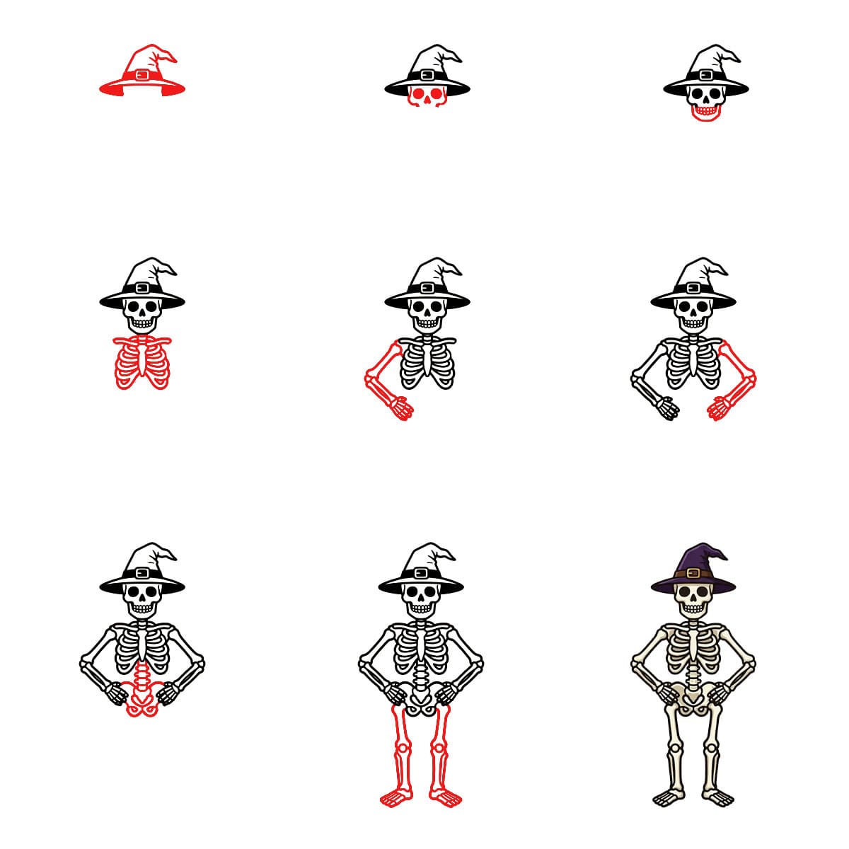 Squelette de sorcière dessin