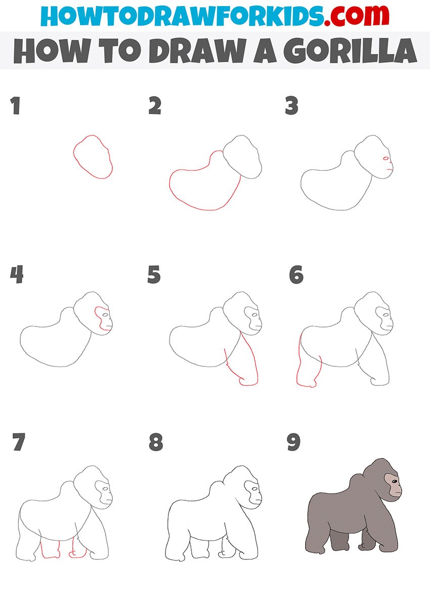 Un simple gorille dessin