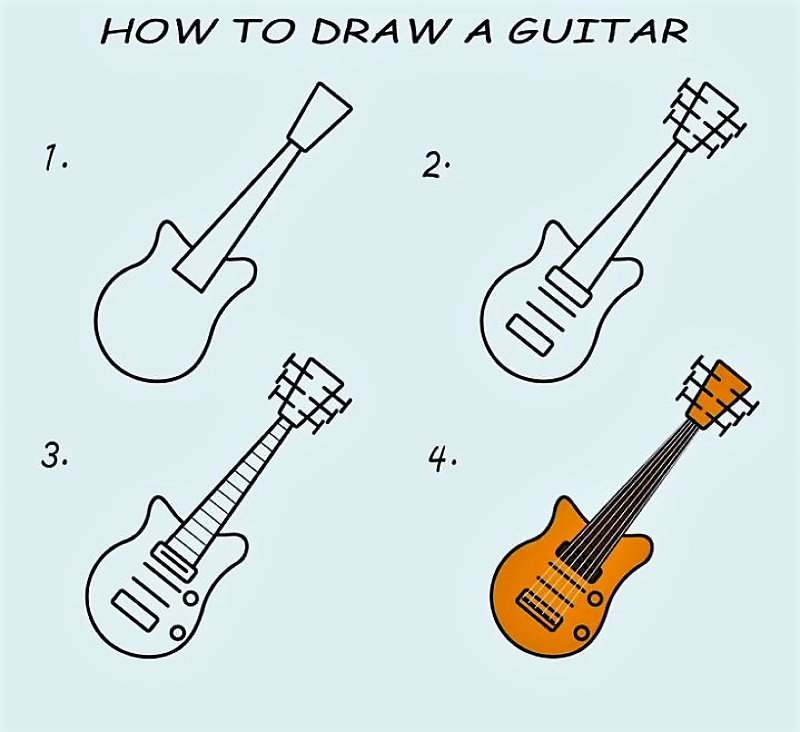 Une guitare simple dessin