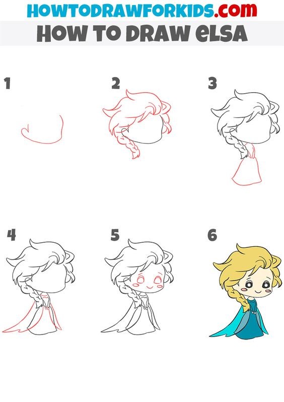 Une jolie princesse Elsa dessin