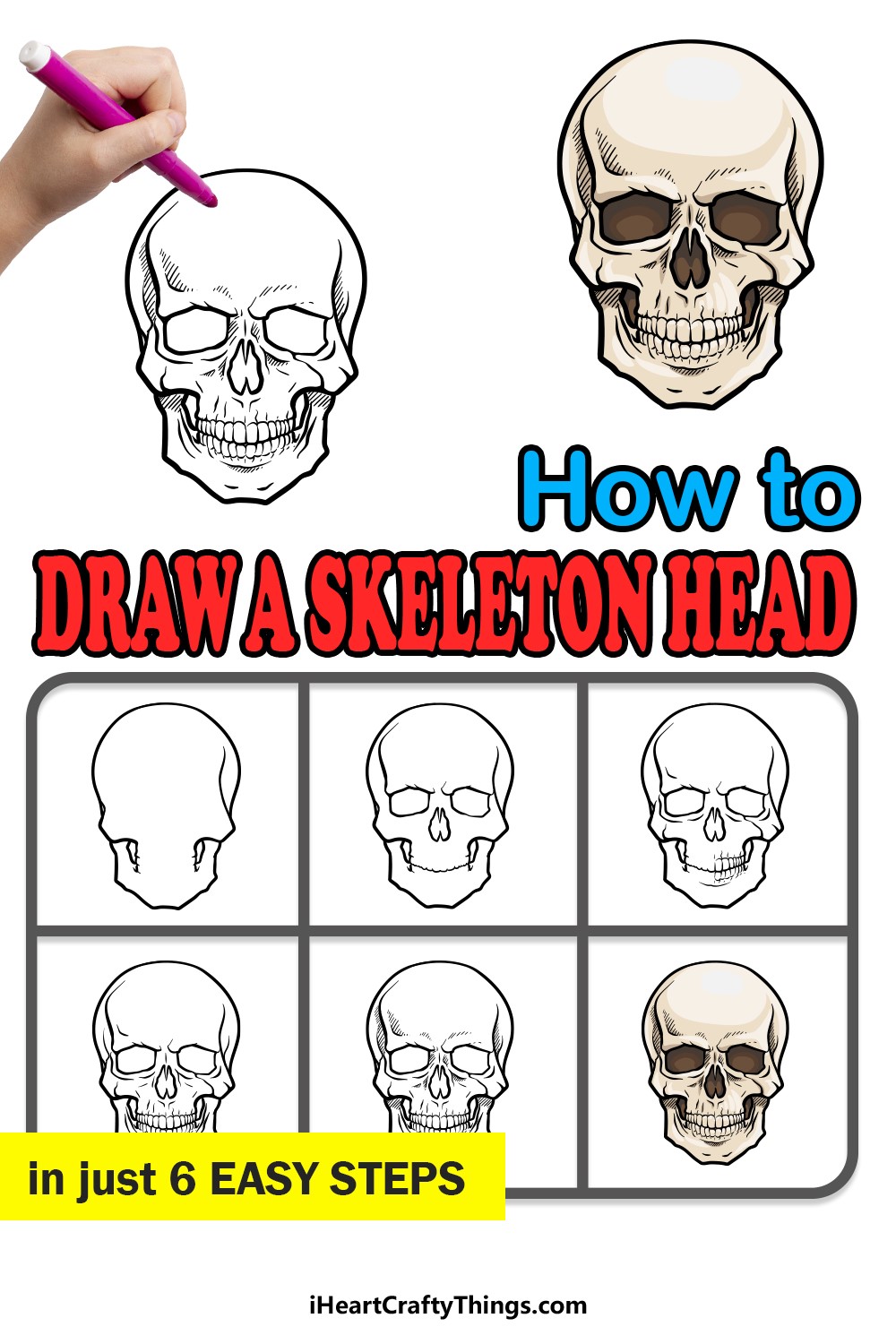 Une tête de squelette dessin