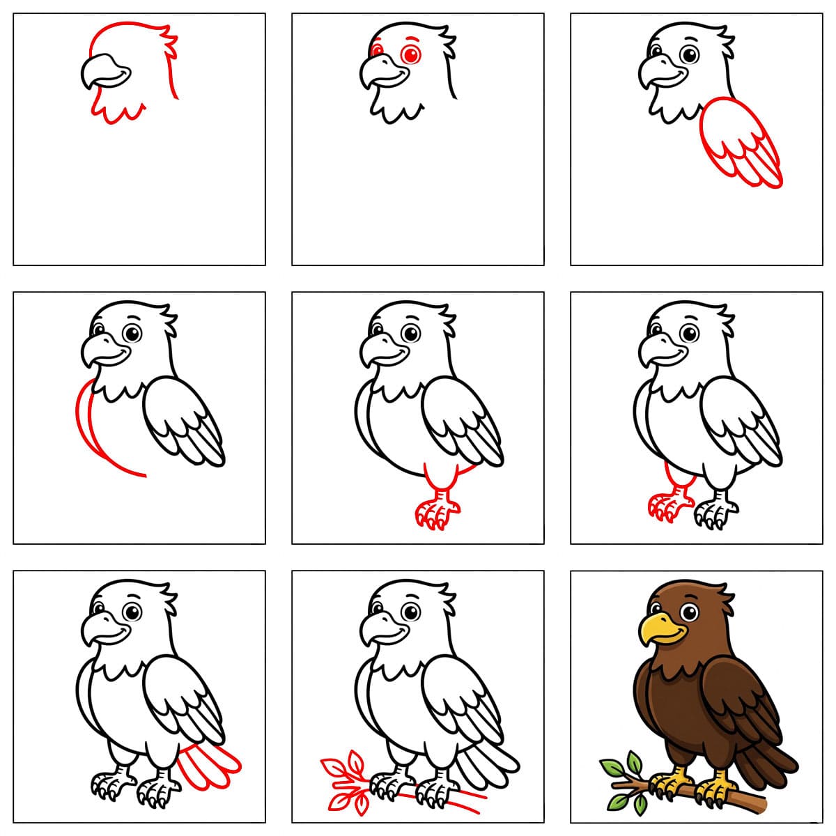 Aigle perché dessin