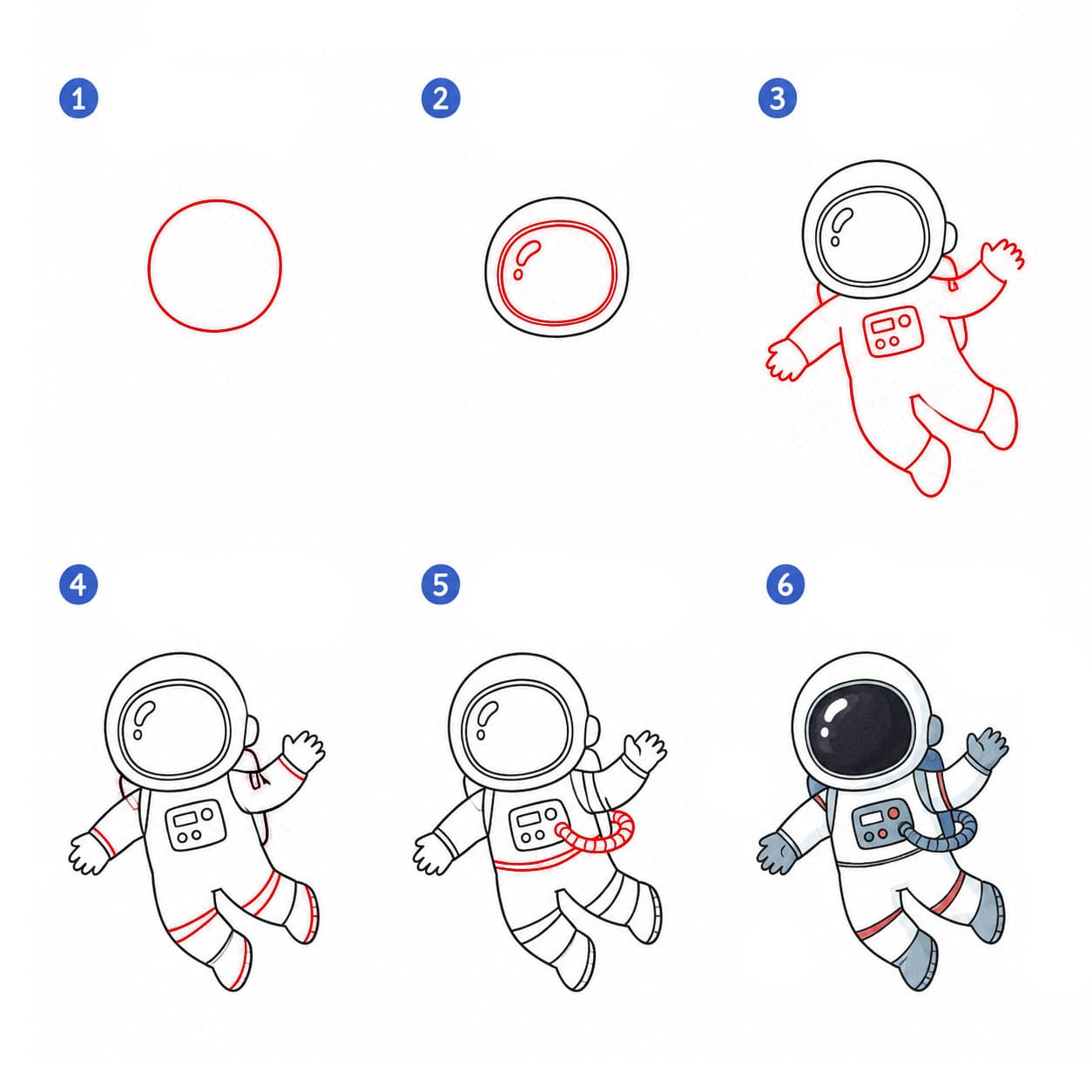 Astronaute en vol stationnaire dessin