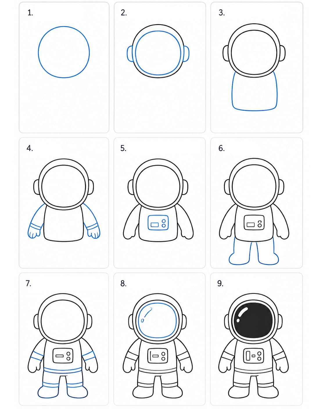 Astronaute facile dessin