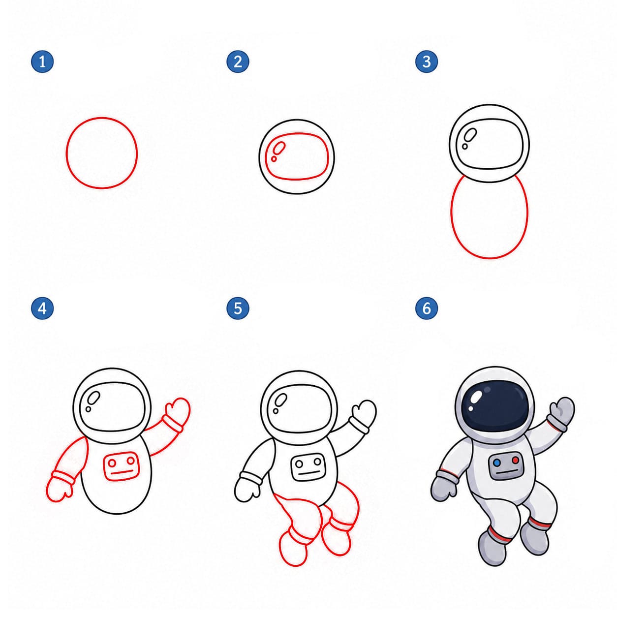 Astronaute qui fait signe dessin