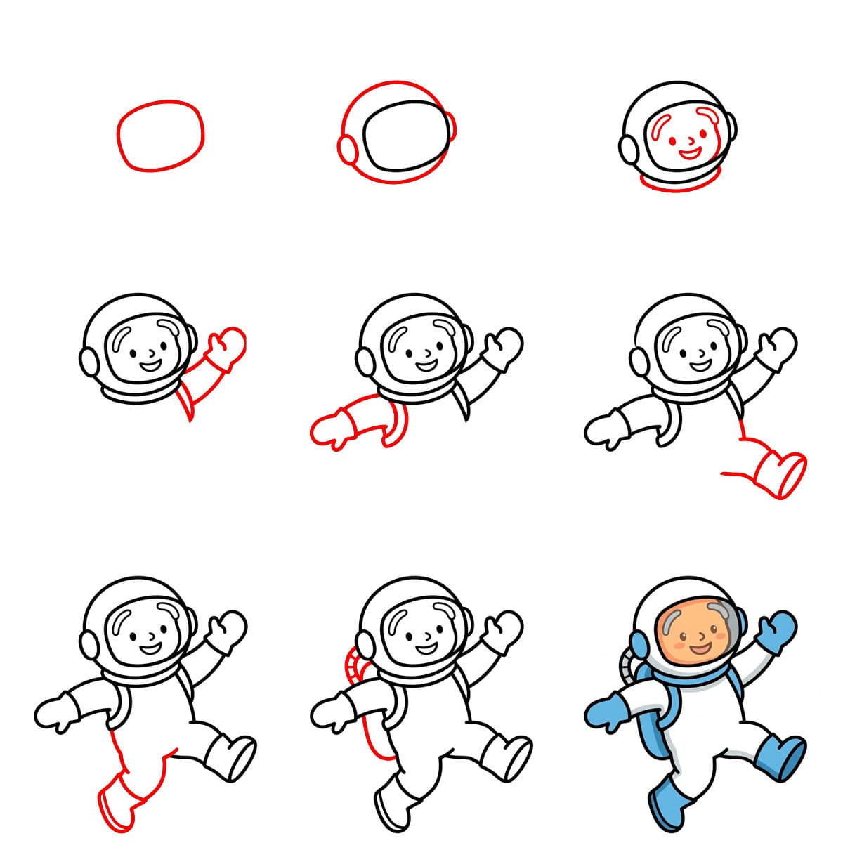 Astronaute qui saute dessin