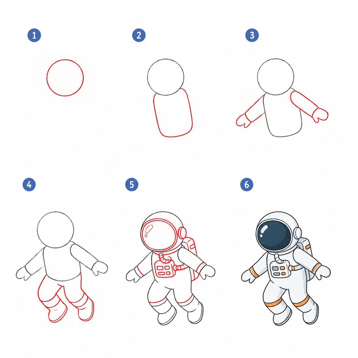 Astronaute simple et gratuit dessin