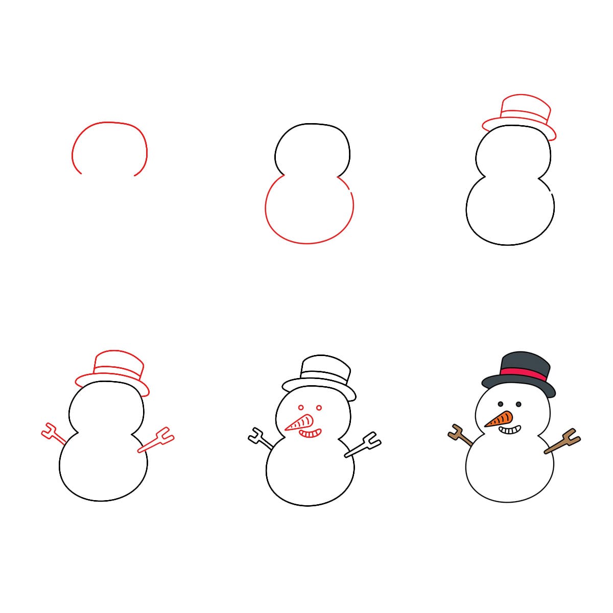 Bonhomme de neige dessiné dessin