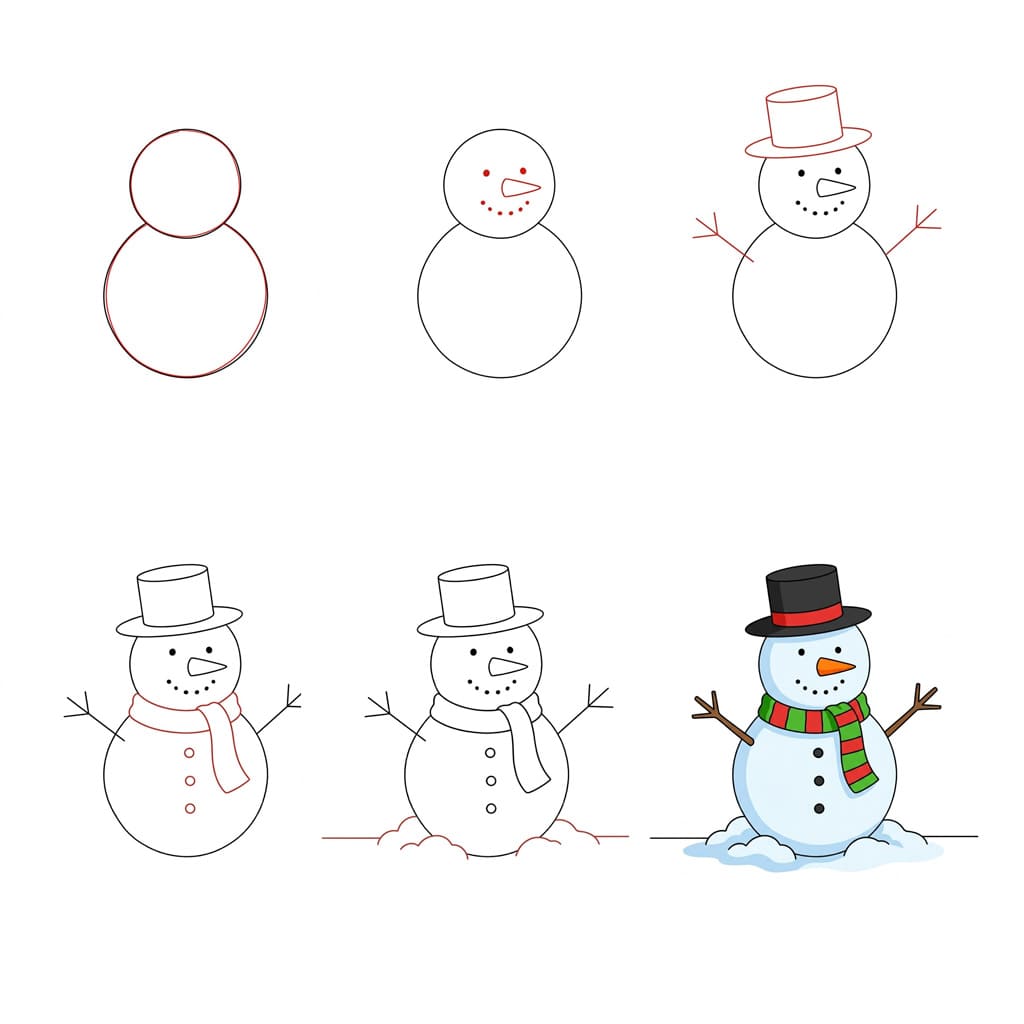 Bonhomme de neige gai dessin