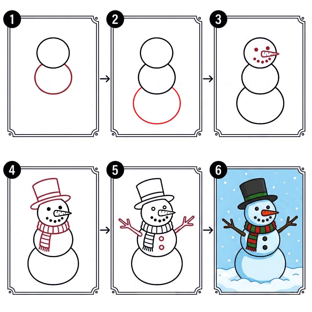 Bonhomme de neige gratuit dessin