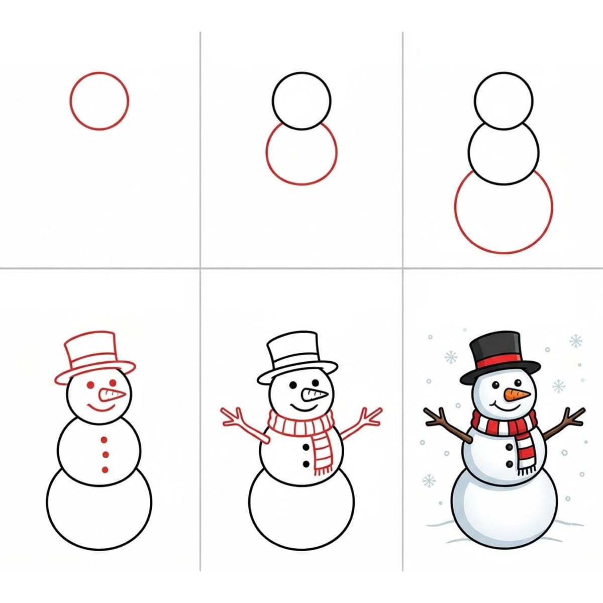 Bonhomme de neige simple dessin
