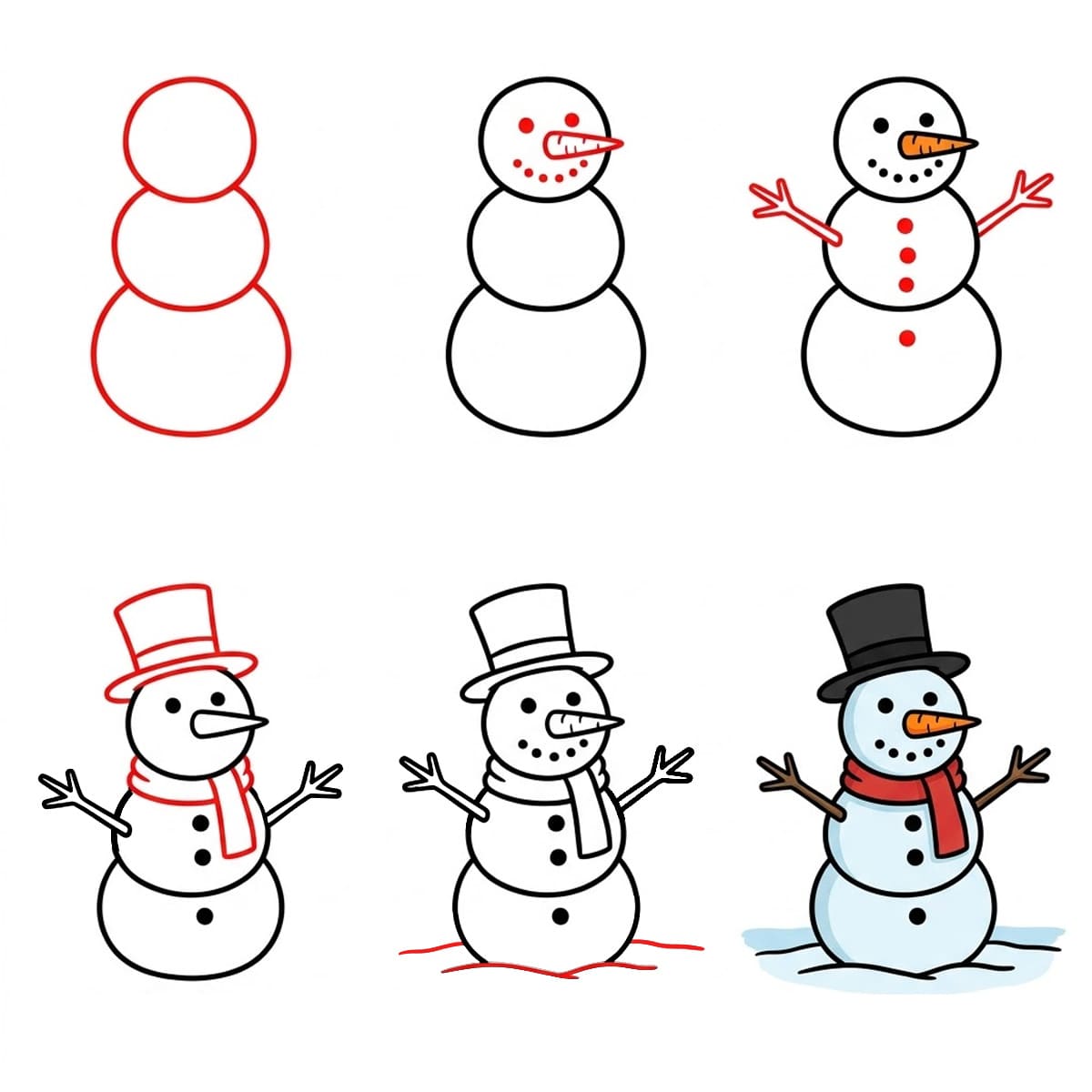 Bonhomme de neige souriant dessin
