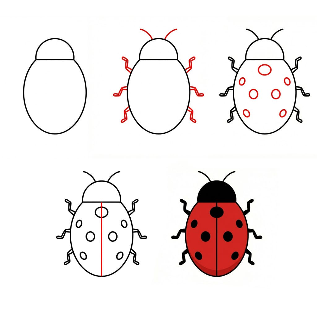 Coccinelle facile à dessiner dessin