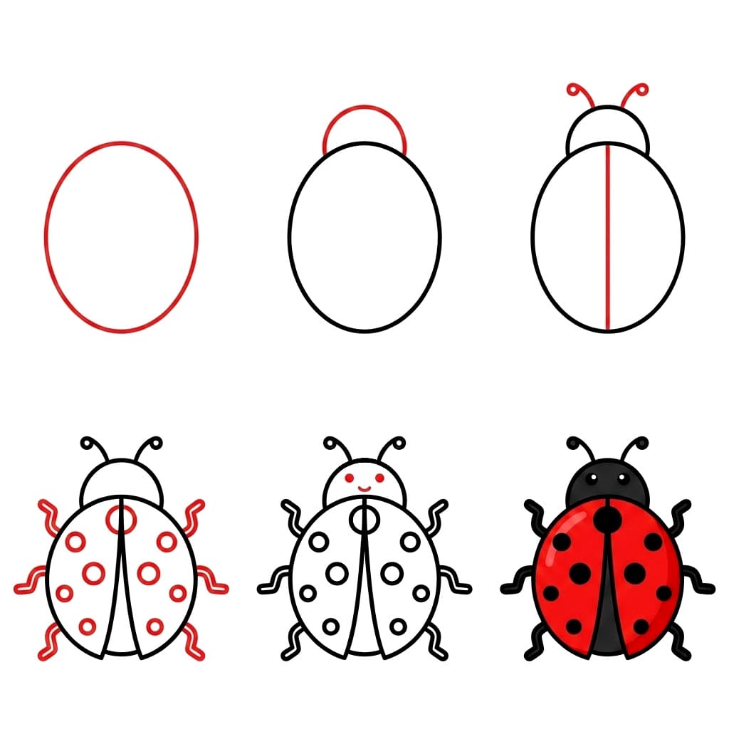 Coccinelle facile dessin