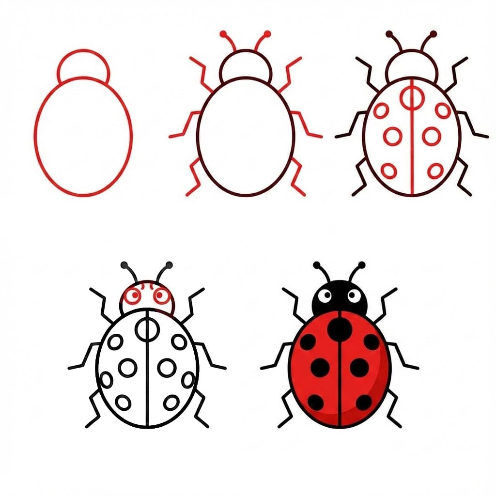 Coccinelle très facile dessin
