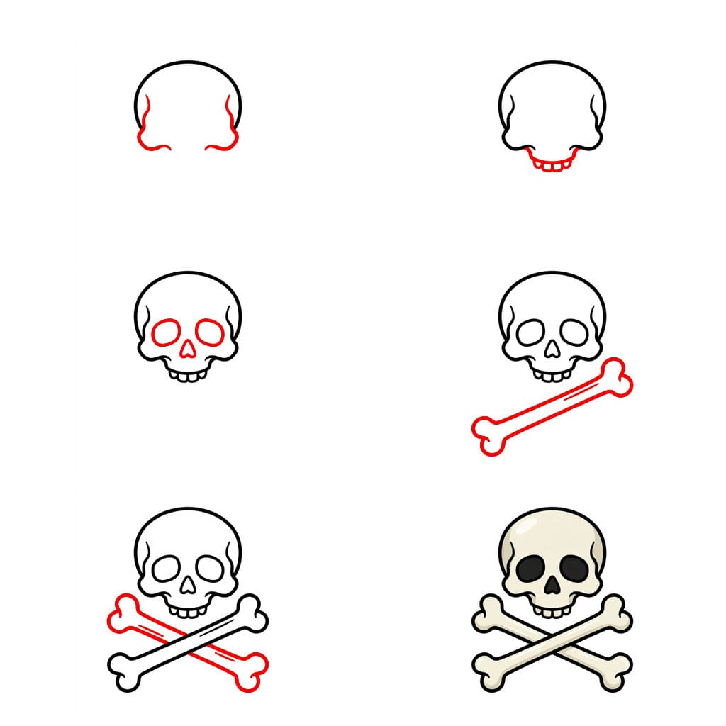 Crâne à os croisés dessin