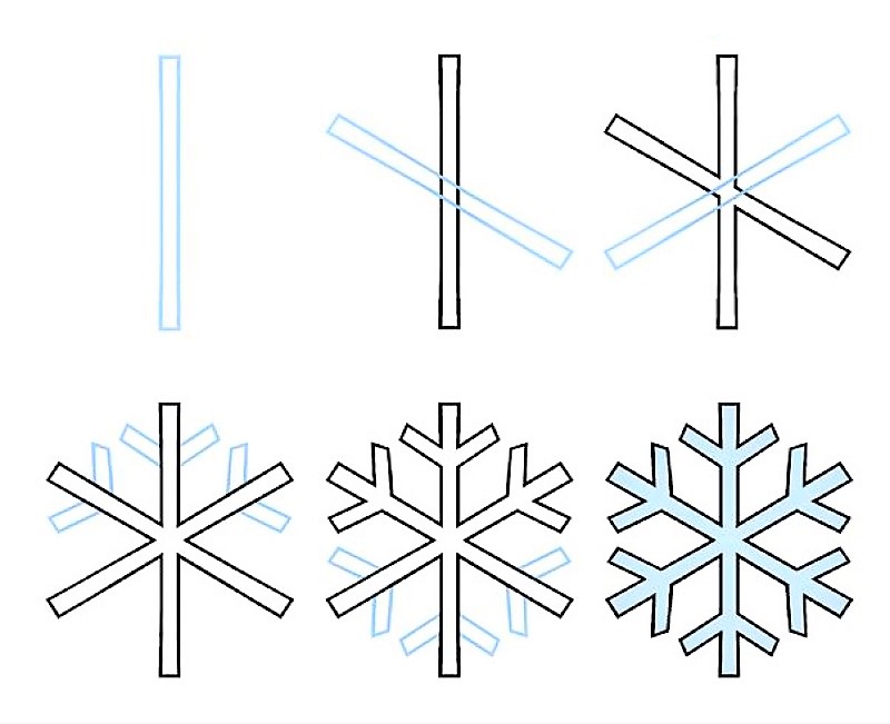 Dessiner des flocons de neige simples dessin