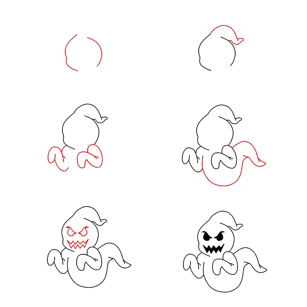 Fantôme à la grande bouche dessin