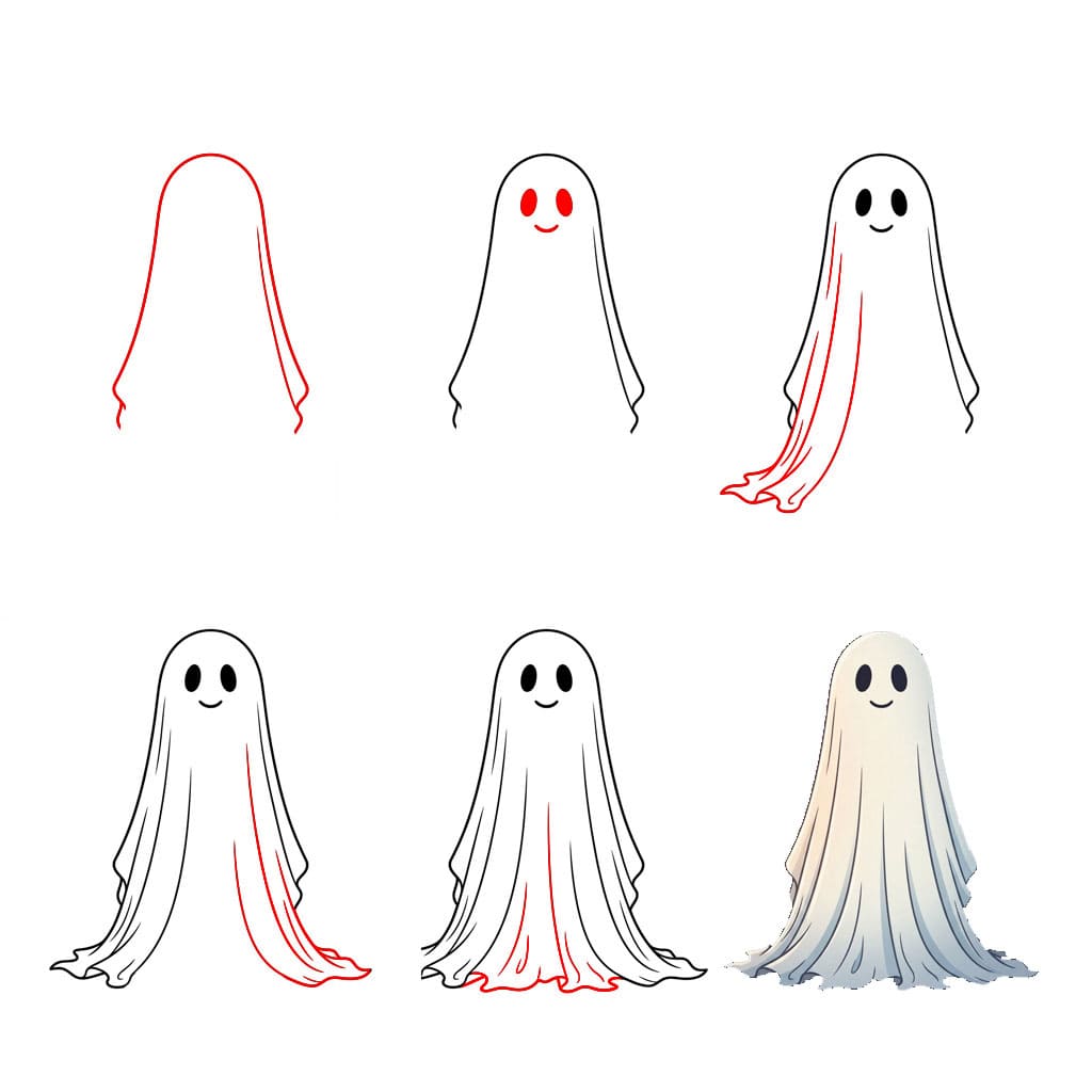 Fantôme au drap long dessin
