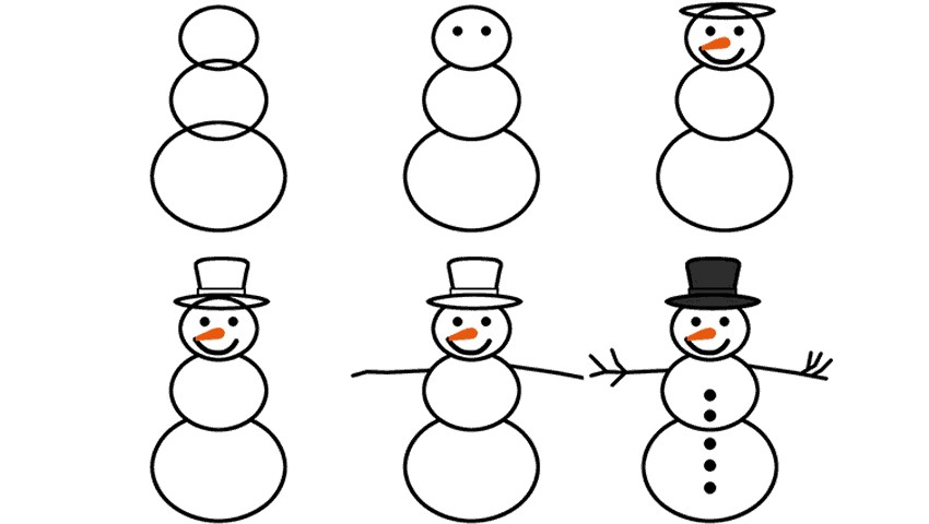 Idée de bonhomme de neige 10 dessin