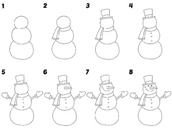 Idée de bonhomme de neige 8 dessin