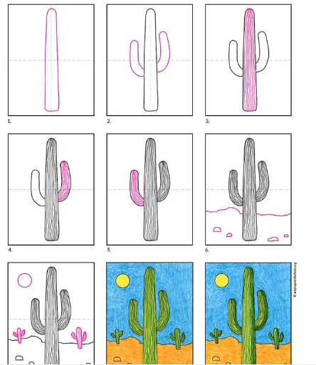 Idée de cactus 12 dessin