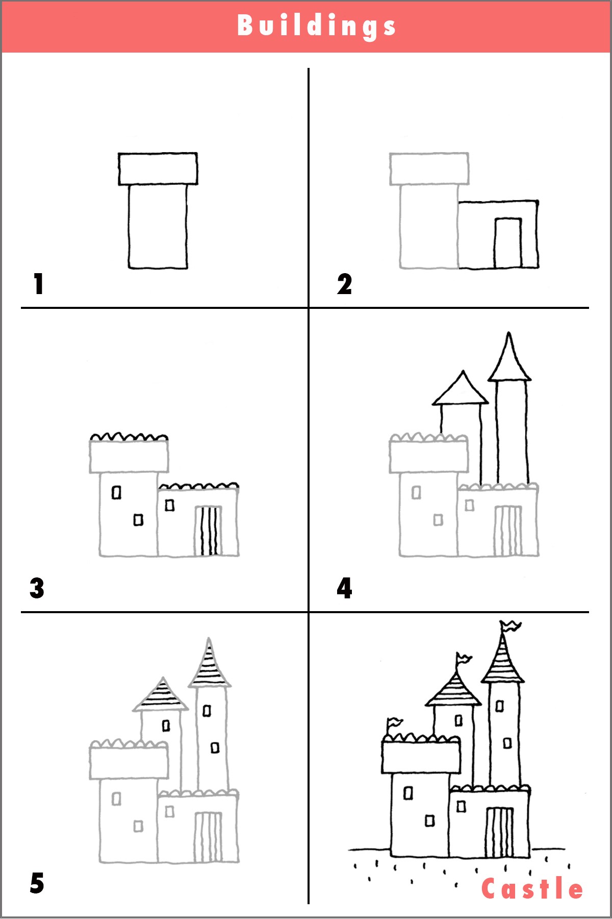 Idée de château 6 dessin