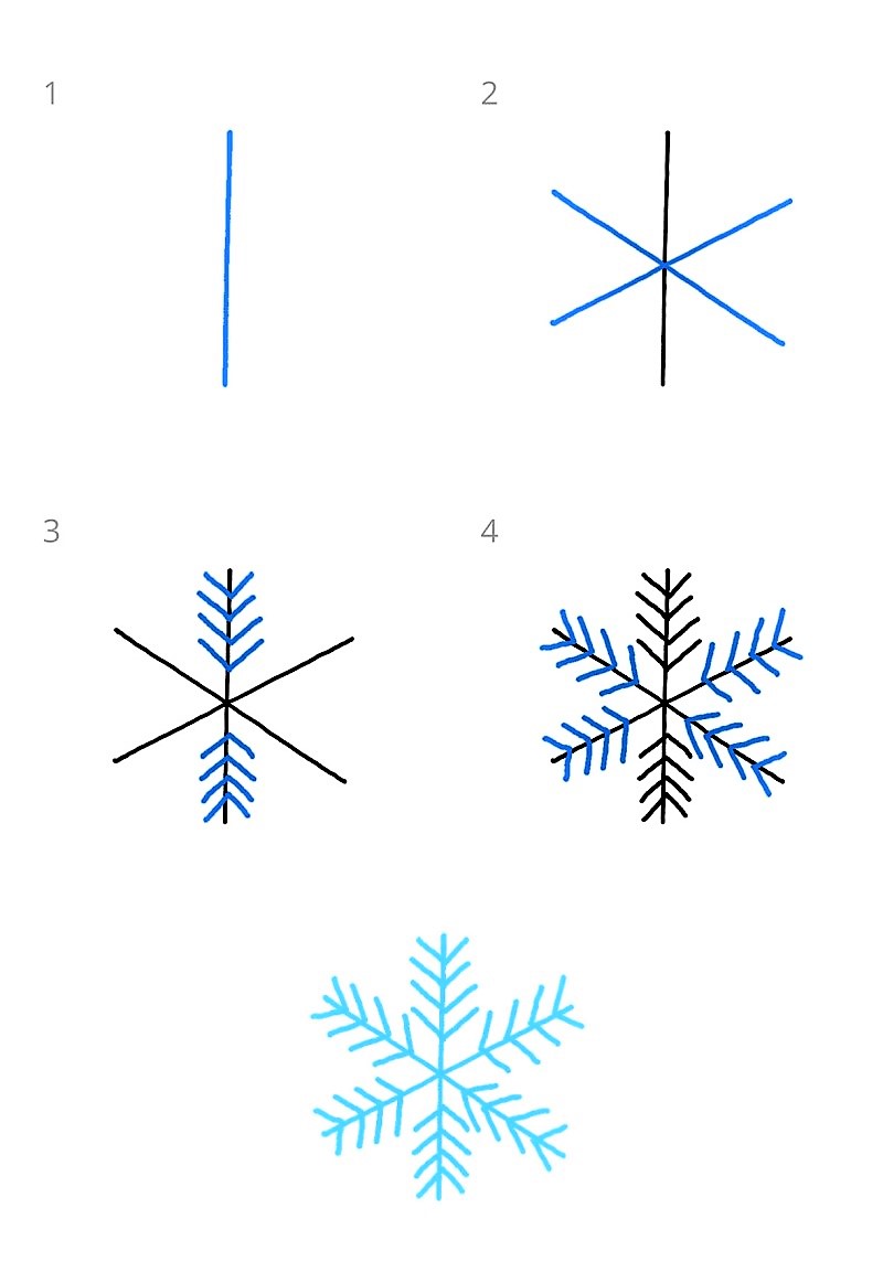 Idée de flocon de neige 10 dessin