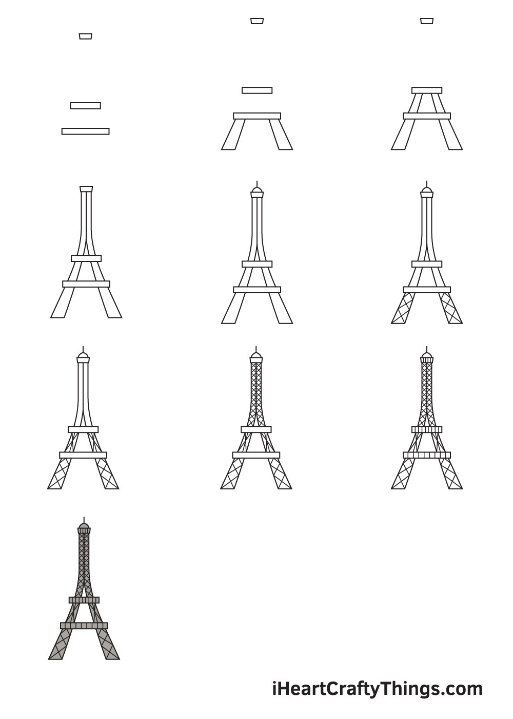 Comment dessiner Idée Tour Eiffel 1