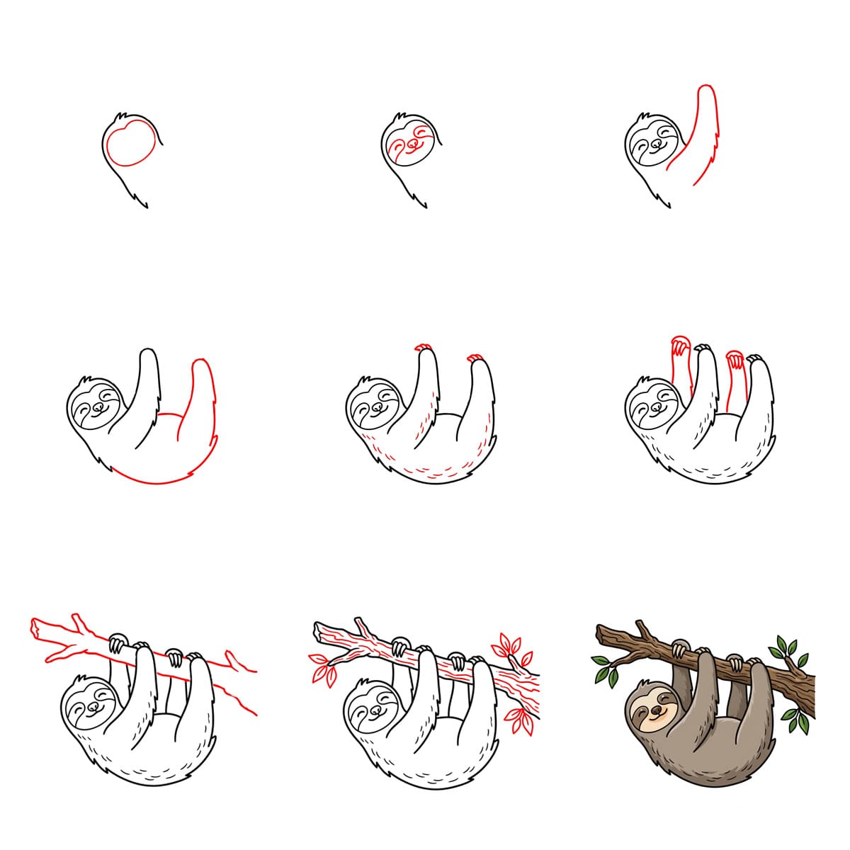 Paresseux qui s'étire dessin