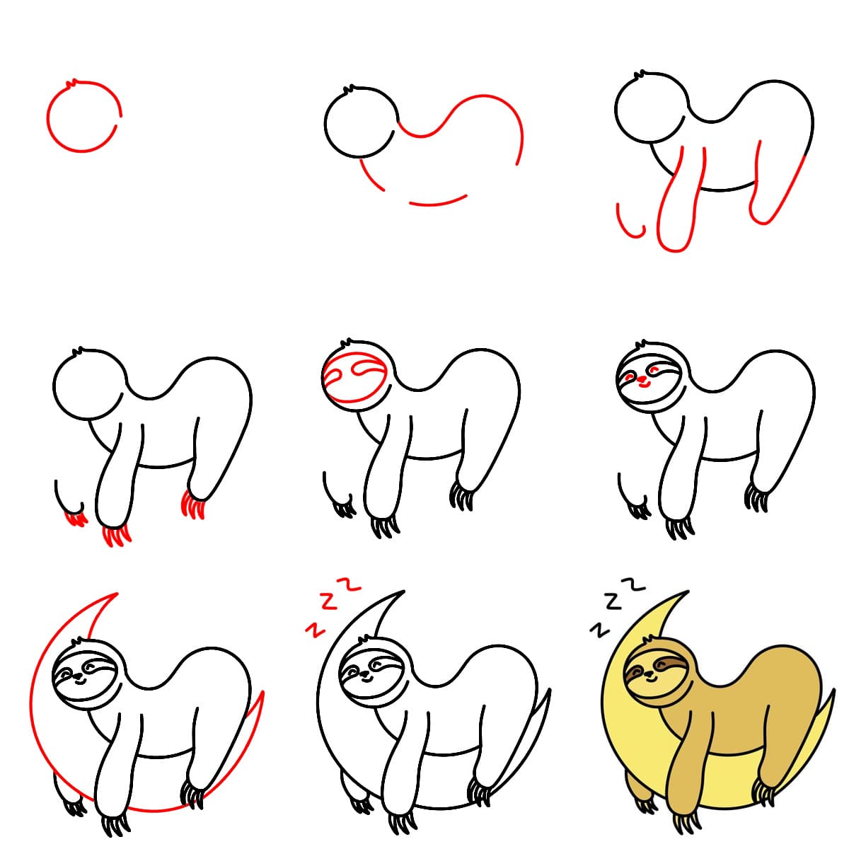 Paresseux sur le côté dessin