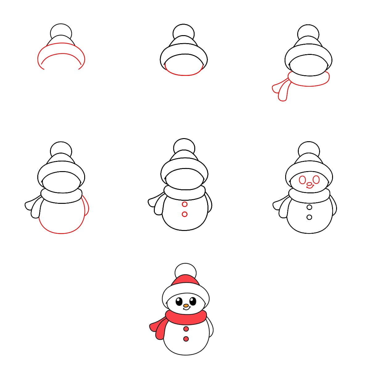 Petit bonhomme de neige mignon dessin