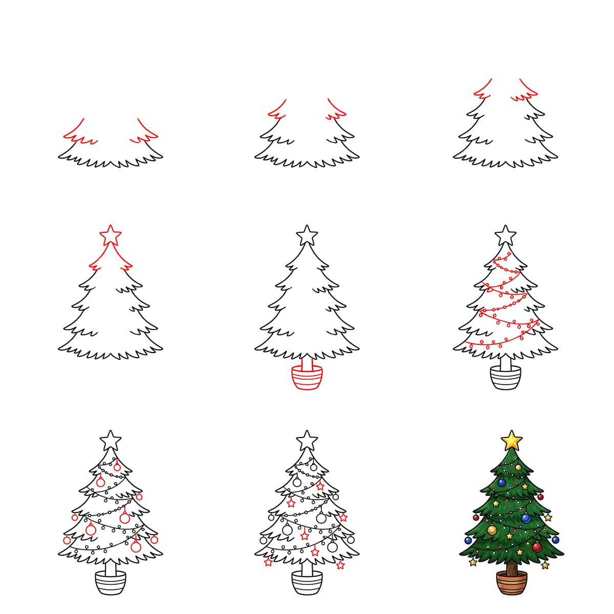 Petit sapin de Noël enneigé dessin