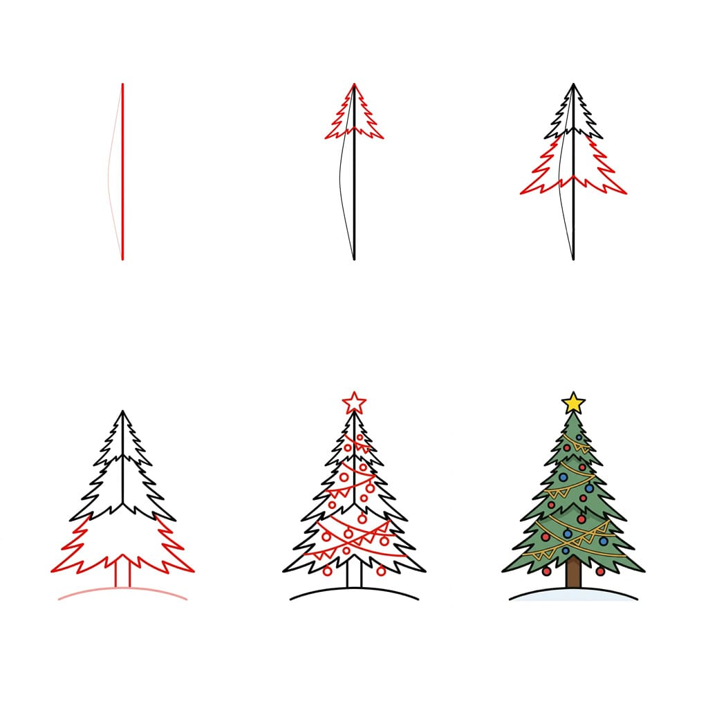 Sapin de Noël classique dessin