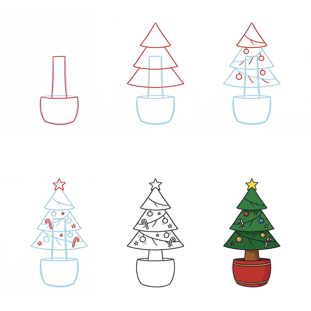 Sapin de Noël minimaliste dessin