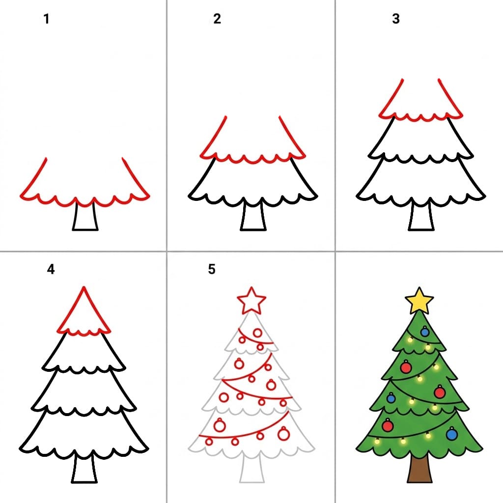 Sapin de Noël ondulé dessin