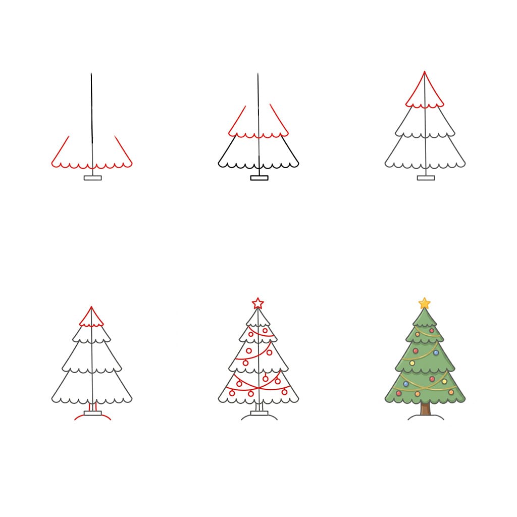 Simple Sapin de Noël dessin