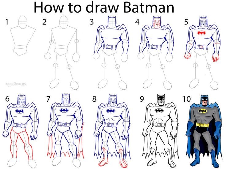Un Batman détaillé étape par étape dessin