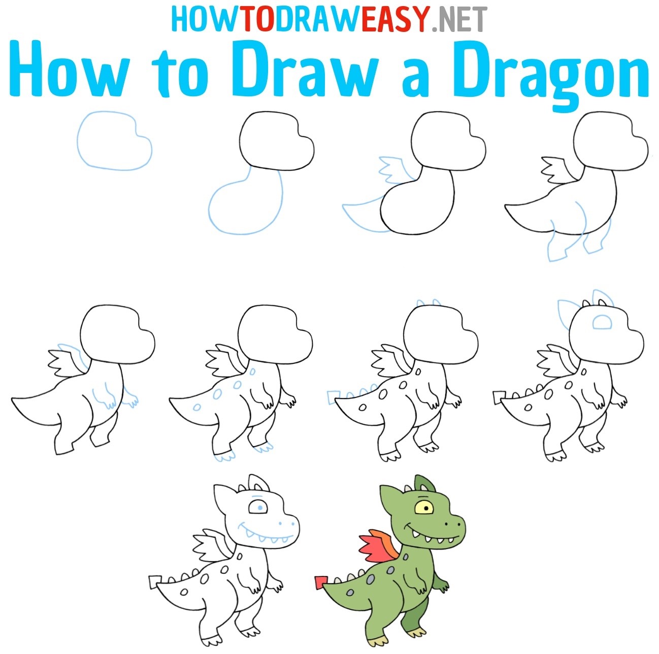 Un dragon mignon dessin