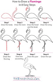 Un Flamingo détaillé étape par étape dessin