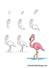 Un joli flamant rose dessin