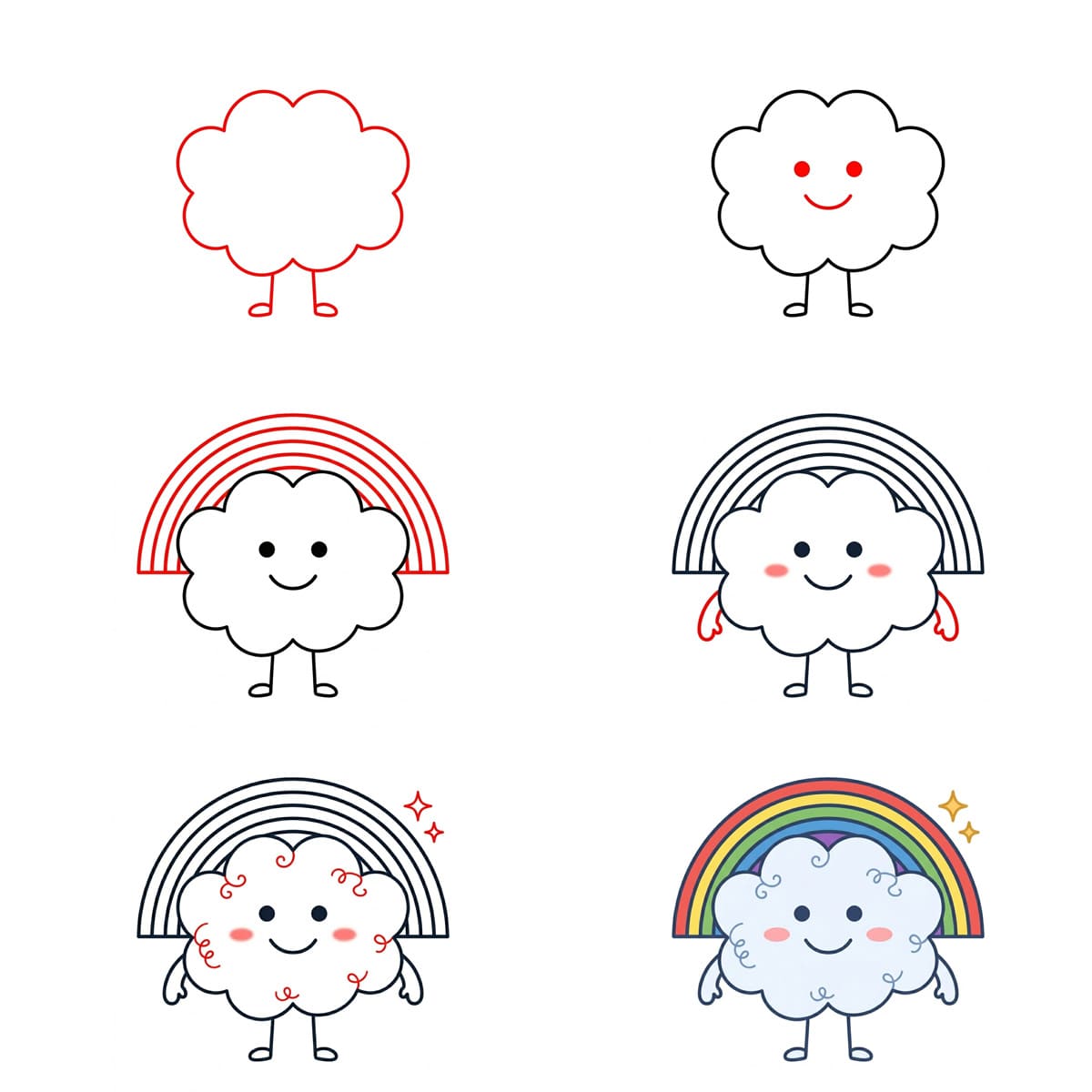 Ami arc-en-ciel joyeux dessin