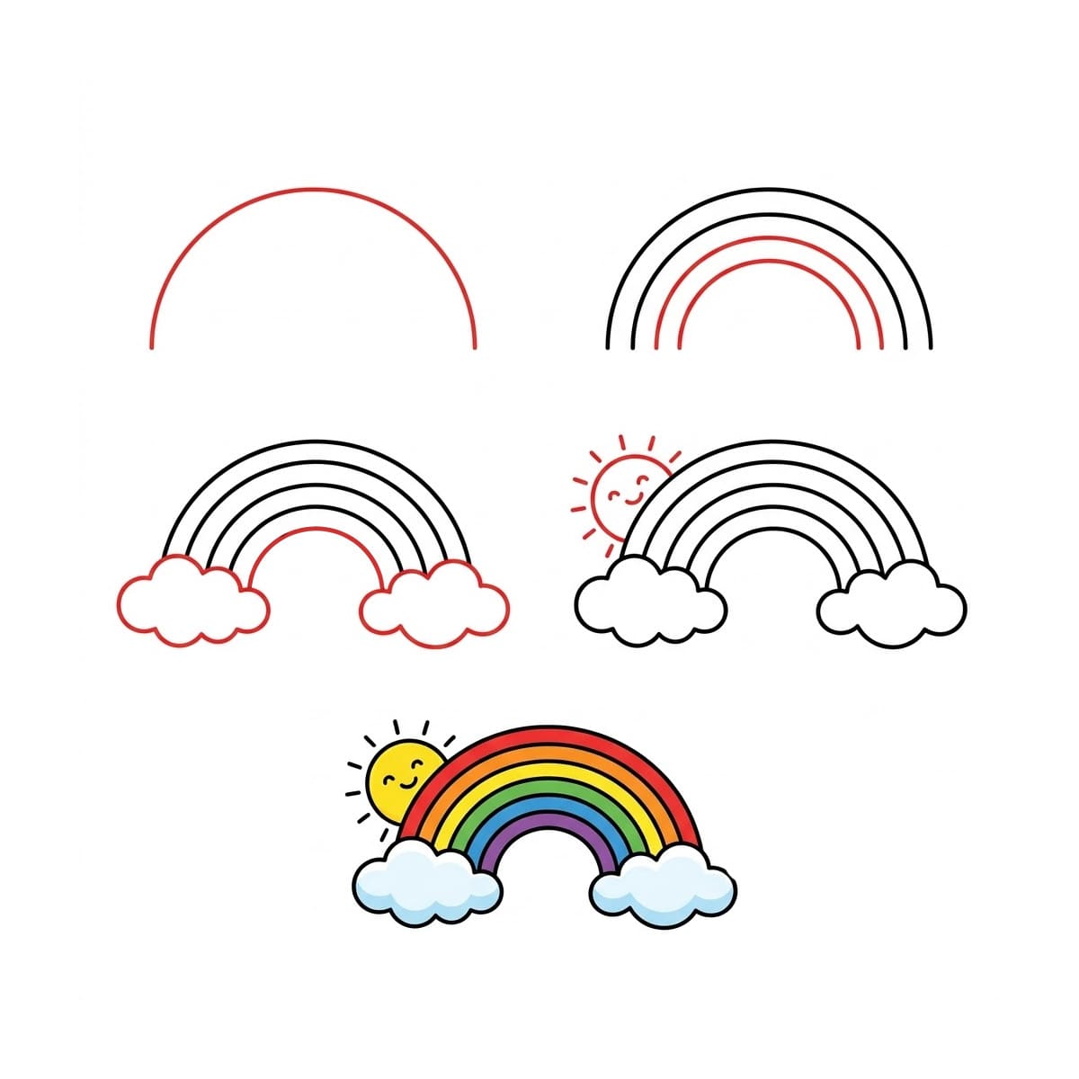 Arc-en-ciel ensoleillé dessin