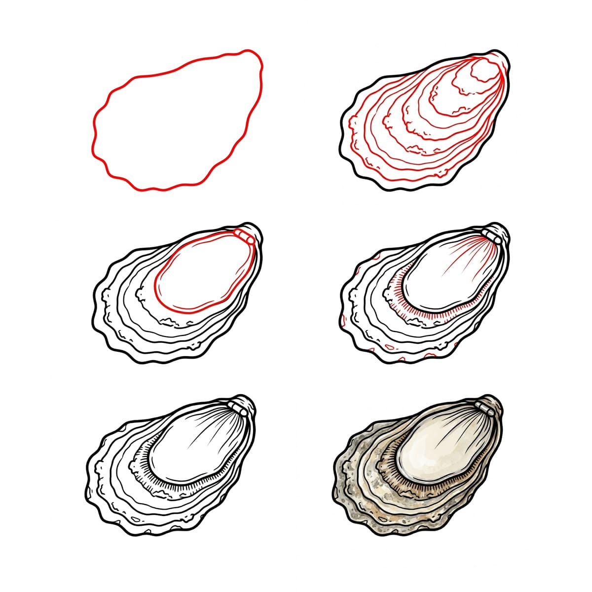 Coquillage Huître à Couches dessin