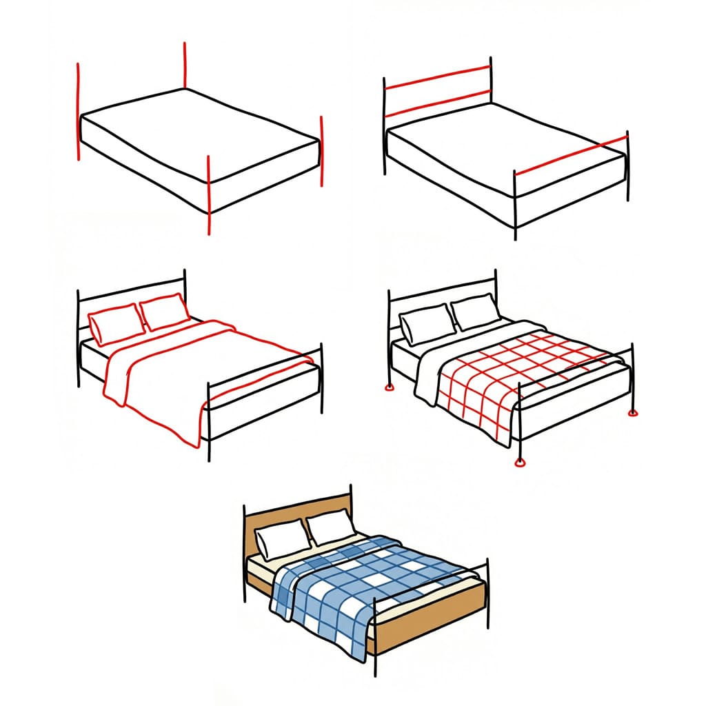 Croquis de lit dessin