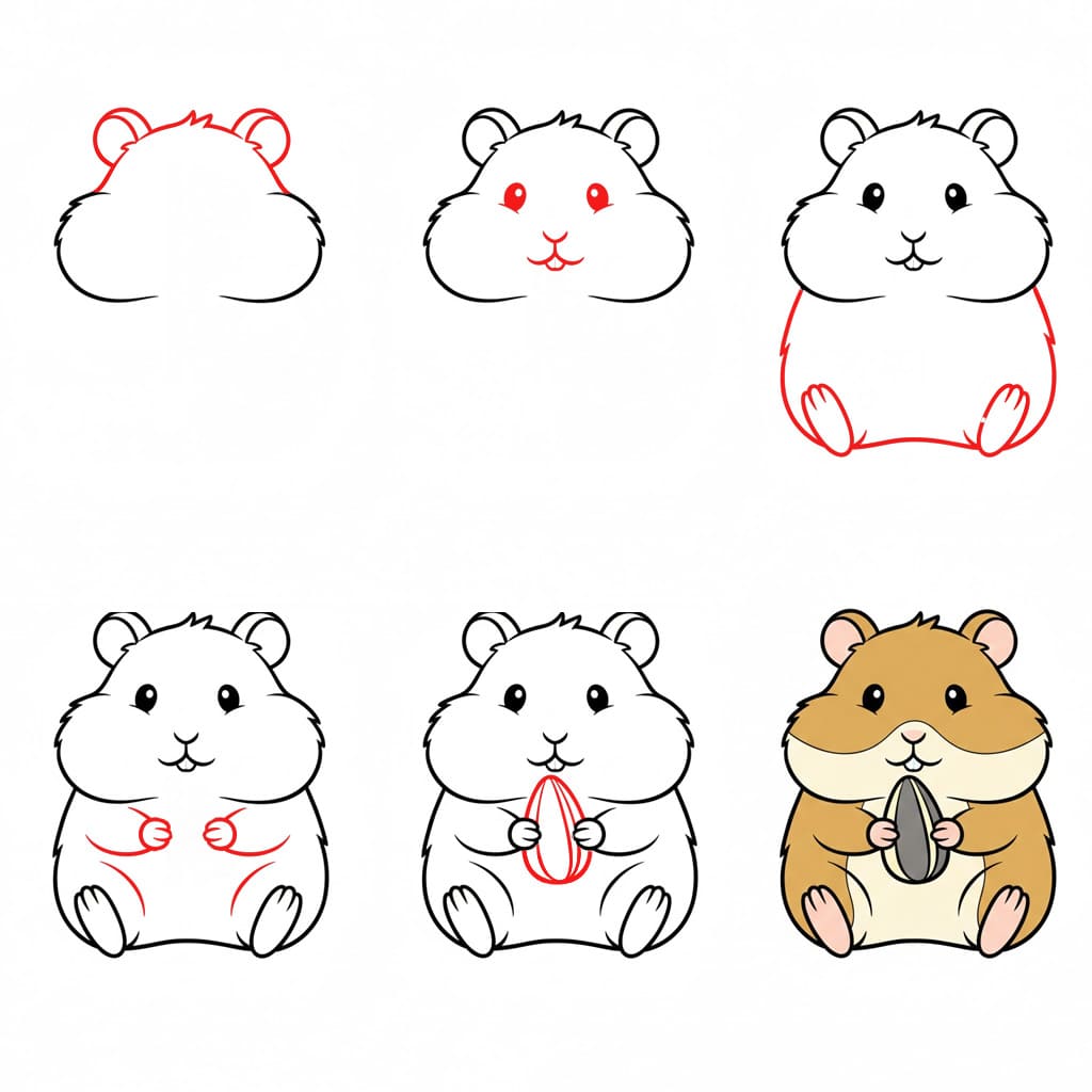 Hamster assis dessin
