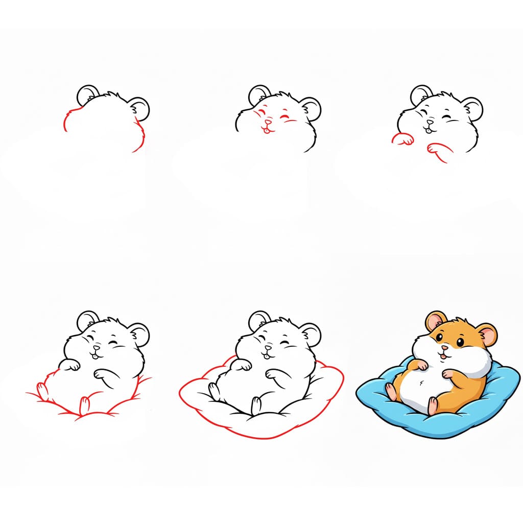 Hamster couché dessin